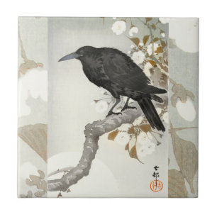 Crow Raven Koson Japanese Bird Crow Tile