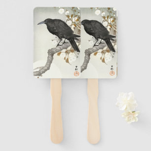 Crow Raven Koson Japanese Bird Hand Fan