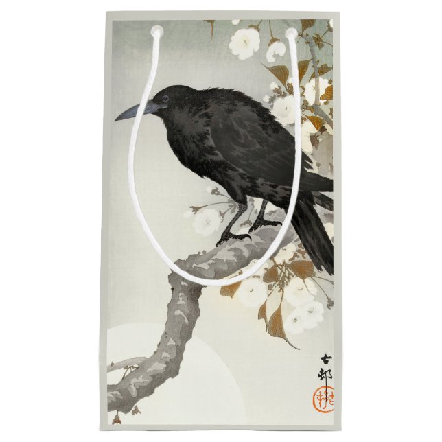 Crow Raven Koson Japanese Bird Small Gift Bag (Front)