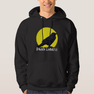 Crow Raven Moon Lunar Lunatic Crow Fan Crow Animal Hoodie
