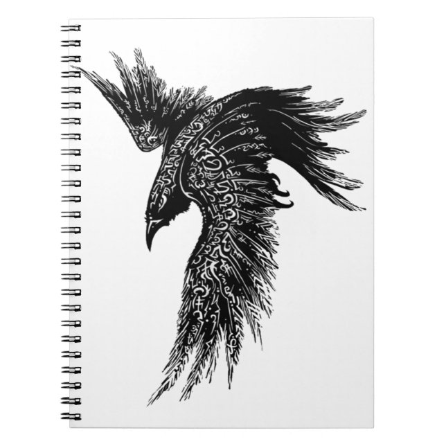 Crow Raven Norse Viking Symbol Notebook (Front)