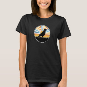 Crow Raven Sunset Retro Bird Ornithology Birds T-Shirt