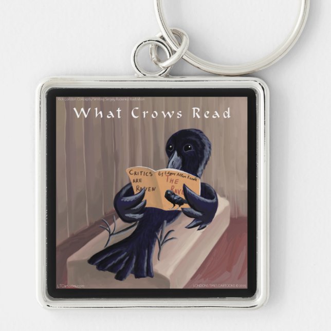 Crow Reading The Raven Funny Key Ring (Front)