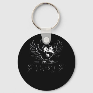 Crow, Retro F-Caw-F Bird Crow Funny Crow Bird Cawi Key Ring