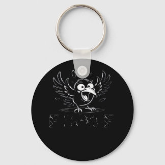 Crow, Retro F-Caw-F Bird Crow Funny Crow Bird Cawi Key Ring