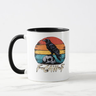 Crow, Retro F-Caw-F Bird Crow Funny Crow Bird Cawi Mug
