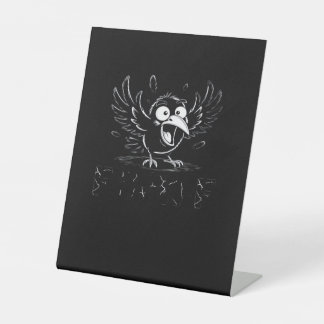 Crow, Retro F-Caw-F Bird Crow Funny Crow Bird Cawi Pedestal Sign
