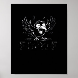 Crow, Retro F-Caw-F Bird Crow Funny Crow Bird Cawi Poster