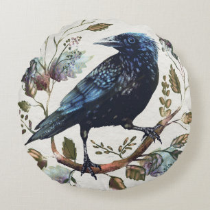 Crow Round Cushion