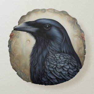 Crow Round Cushion