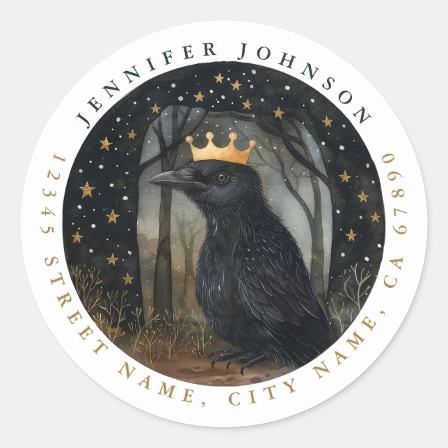 Crow Round Stickers (Front)