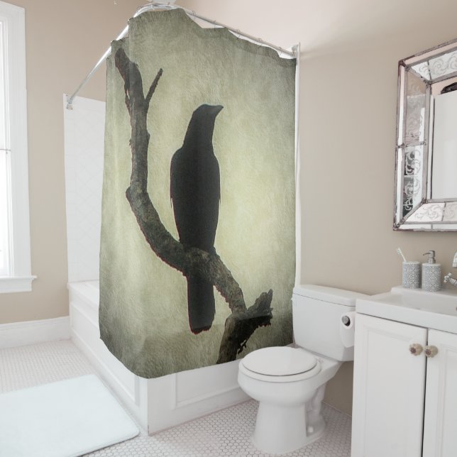 Crow Shower Curtain (In Situ)