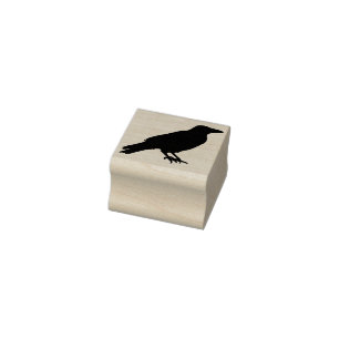 Crow silhouette art stamp