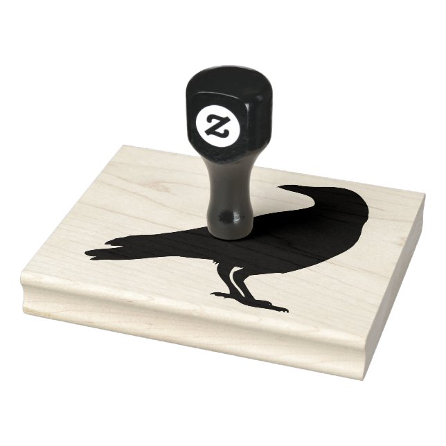 Crow Silhouette, Black Bird, 4" x 5" Rubber Stamp (Stamp)