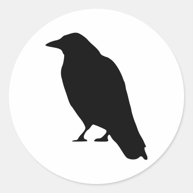 Crow Silhouette Classic Round Sticker (Front)