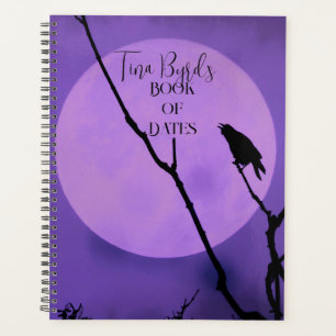 Crow Silhouette Lavender Purple Moon Planner