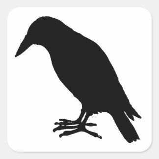 Crow Silhouette Square Sticker