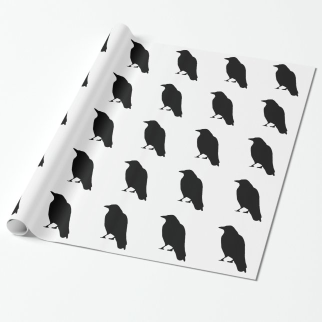 Crow Silhouette Wrapping Paper (Unrolled)
