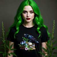 Crow, skull and herbs