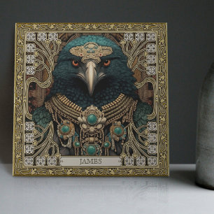 Crow Spirit Animal Personalised Name Field Tile