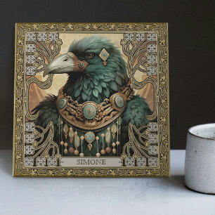 Crow Spirit Animal Personalised Name Field Tile