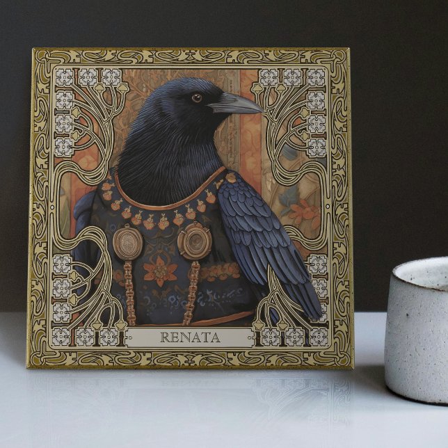 Crow Spirit Animal Personalised Name Field Tile (Creator Uploaded)