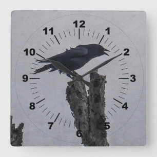 Crow Square Wall Clock