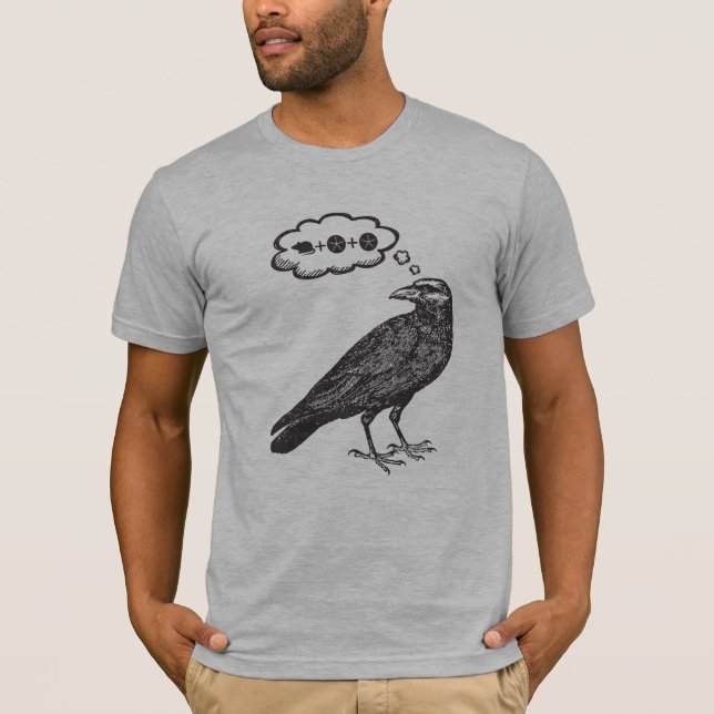 Crow Thinking of Food - Wingspan Bird Board Game T-Shirt (Front)