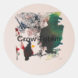 Crow Totem Abstract Jeff Hankamer Artjunkhaus Art Classic Round Sticker