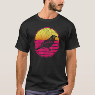 Crow Vintage Sunset Retro Style Cute Raven 1 T-Shirt