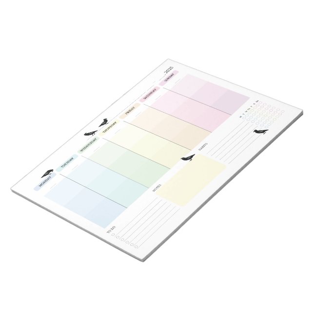 Crow Weekly Planner Notepad (Angled)