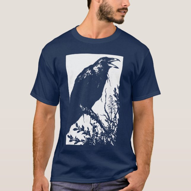 Crow Weirdcore Goblincore Punk Goth Aesthetic Cree T-Shirt (Front)