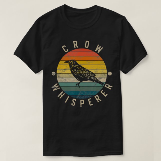 Crow Whisperer Vintage Sunset Cute Raven  T-Shirt (Design Front)