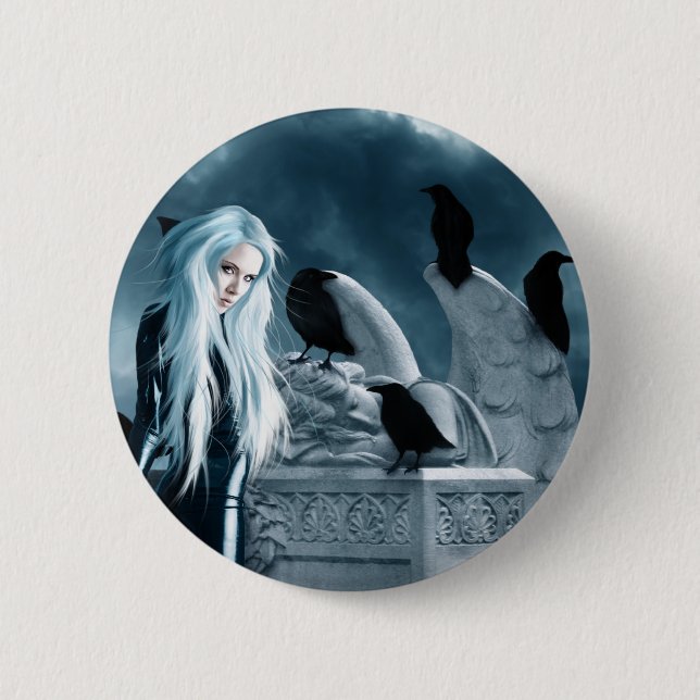 Crow Witch Button (Front)