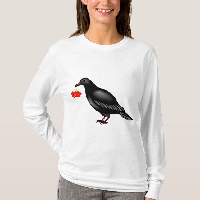 Crow With Berries Tee Shirt (Front)