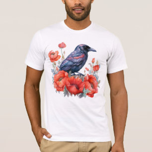 Crow with poppy T-Shirt