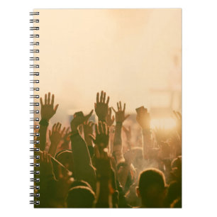 Crowd at concert - retro style photoconcert,crowd, notebook