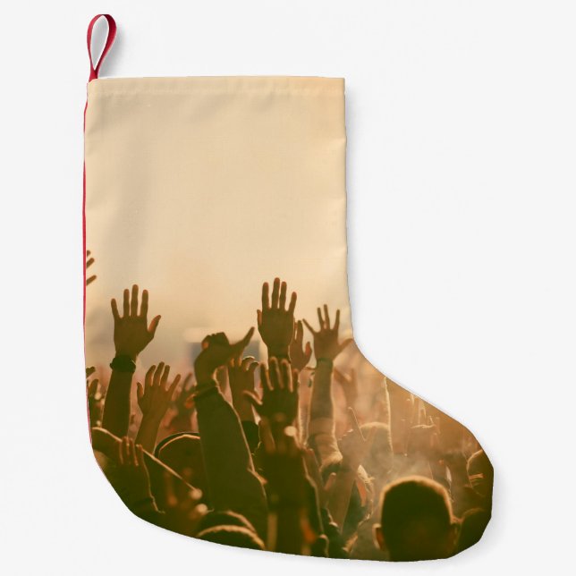 Crowd at concert - retro style photoconcert,crowd, small christmas stocking (Front)