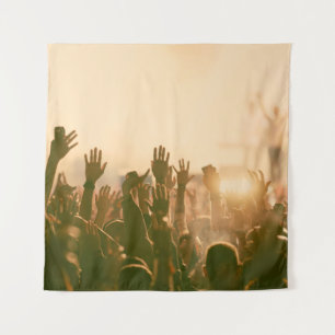 Crowd at concert - retro style photoconcert,crowd, tapestry