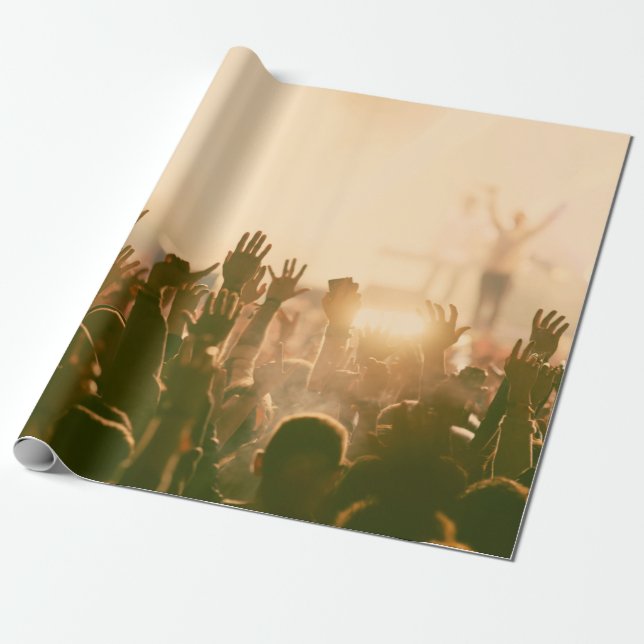 Crowd at concert - retro style photoconcert,crowd, wrapping paper (Unrolled)