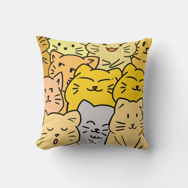 Crowd cat cushion (Front)