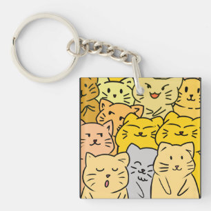 Crowd cat key ring