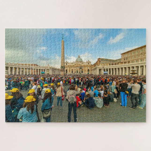 Crowd in front of St. Peter Basilica, Rome, Italy Jigsaw Puzzle (Horizontal)
