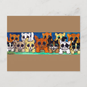 Crowd of Cats, Louis Wain Postcard