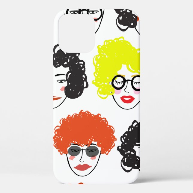 Crowd of funny peoples, seamless background Case-Mate iPhone case (Back)