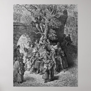 Crowd of onlookers and spectators at the poster