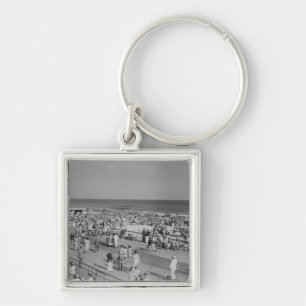 Crowd on Beach Key Ring