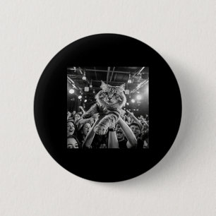 Crowd Surfing Cat Funny Concert Meme Party Cat Lov 6 Cm Round Badge