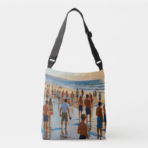 Crowded Beach Walk Crossbody Bag