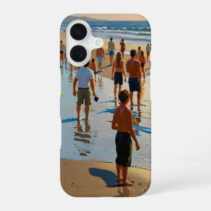 Crowded Beach Walk iPhone 16 Case